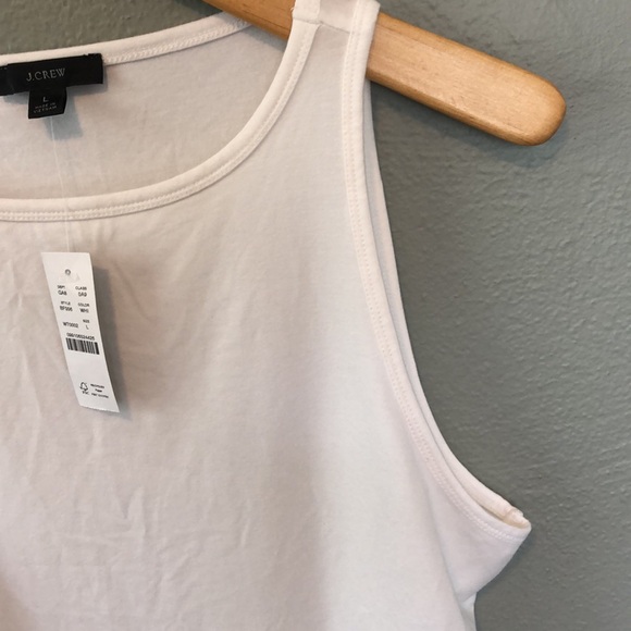 J. Crew White Sleeveless Tank Top Large NWT - Picture 5 of 8